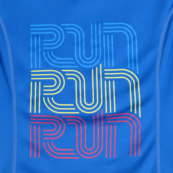 Merrell Performance Top Womens Medium Blue Run Run Run Graphic Opti Wick Active - Picture 2 of 13